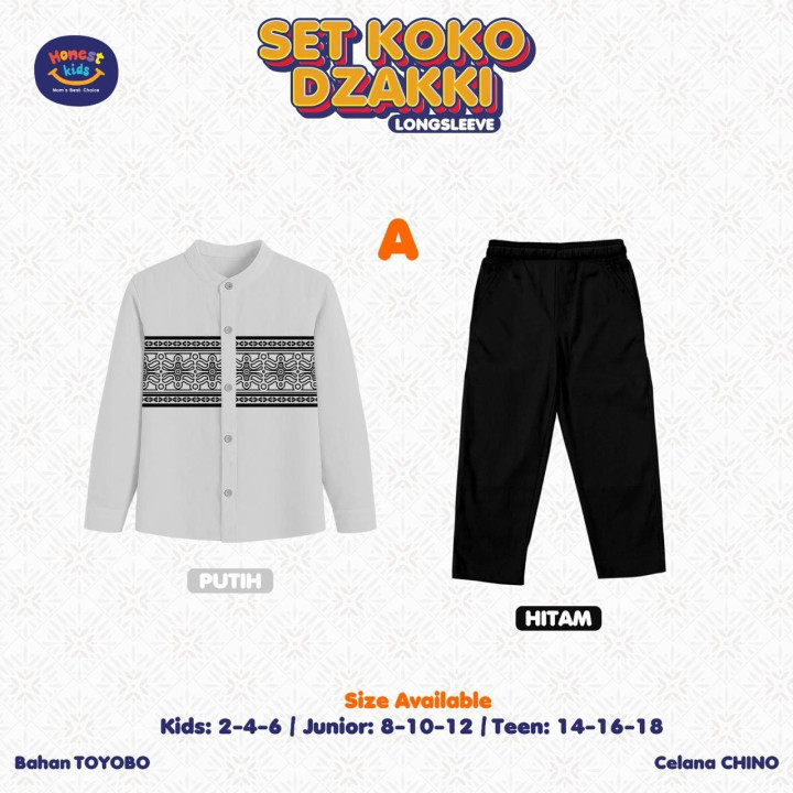 PO SETELAN KOKO DZAKKI LENGAN PANJANG BY HONESTKIDS
