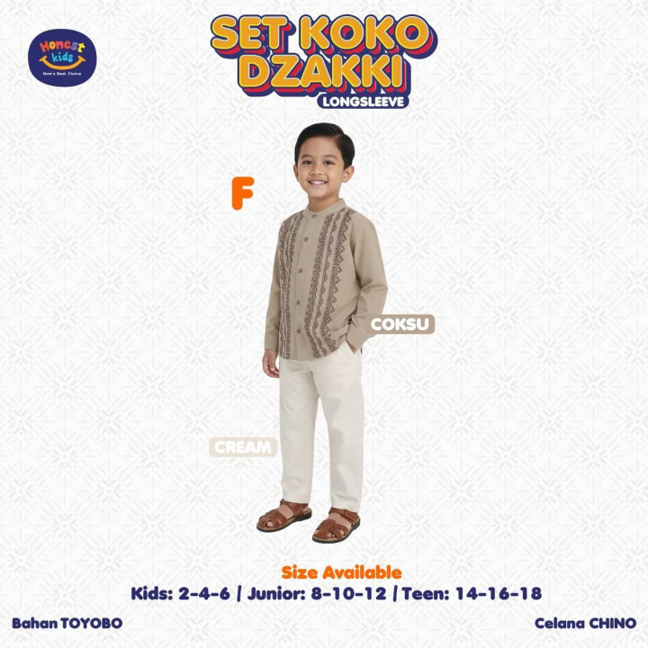 PO SETELAN KOKO DZAKKI LENGAN PANJANG BY HONESTKIDS