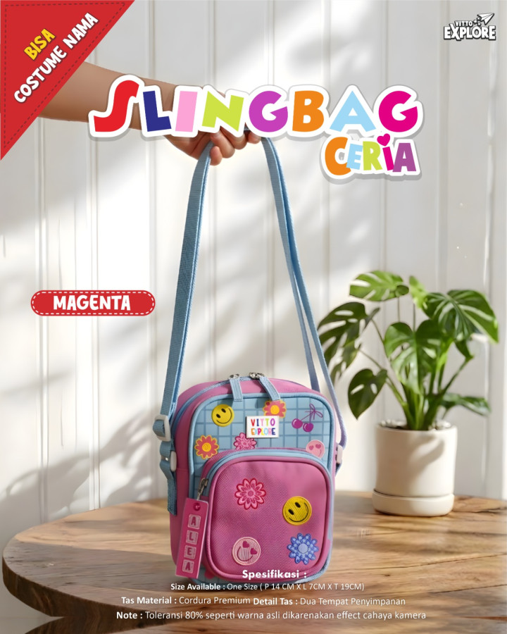 PO SLINGBAG CERIA CUSTOM NAME BY VITTO EXPLORE