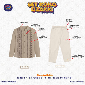 PO SETELAN KOKO DZAKKI LENGAN PANJANG BY HONESTKIDS