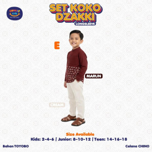 PO SETELAN KOKO DZAKKI LENGAN PANJANG BY HONESTKIDS