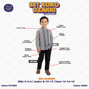 PO SETELAN KOKO DZAKKI LENGAN PANJANG BY HONESTKIDS