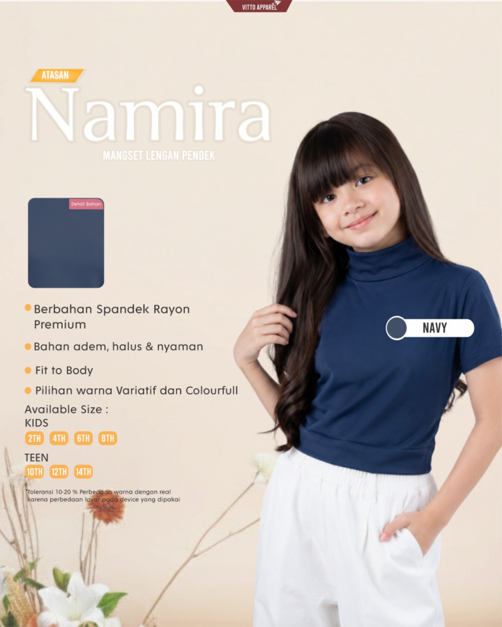 PO NAMIRA MANSET ANAK PENDEK BY VITTO APPAREL