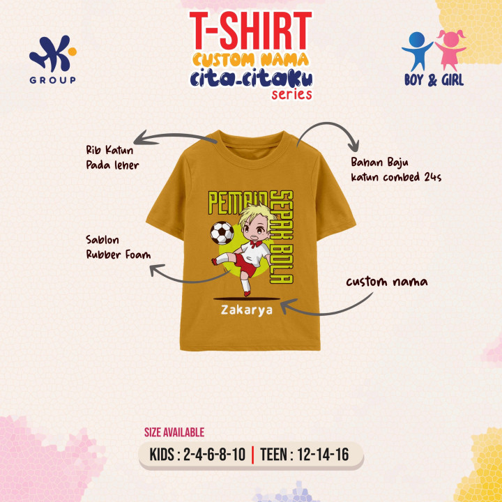  PO T-SHIRT CUSTOM NAMA CITA-CITAKU SERIES BY HK GROUP