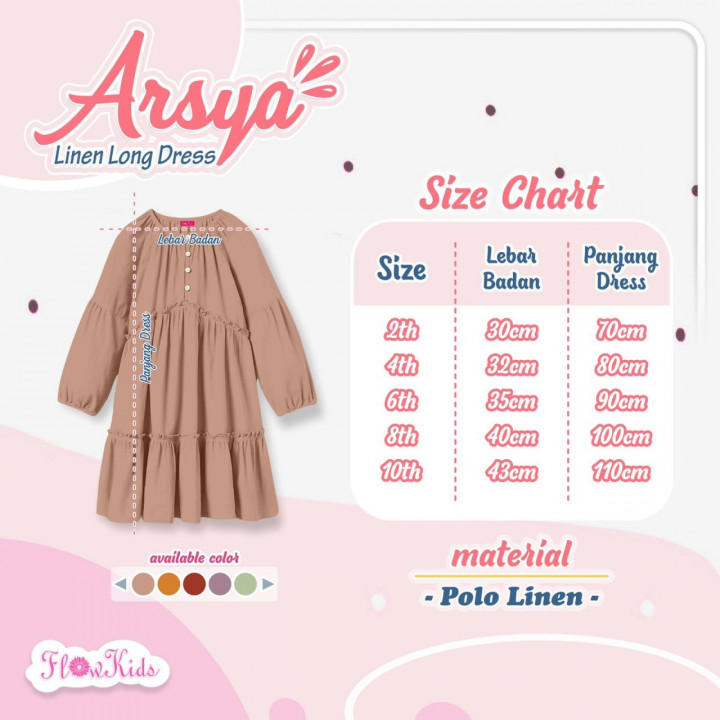 ARSYA LINEN LONG DRESS BY FLOW KIDS