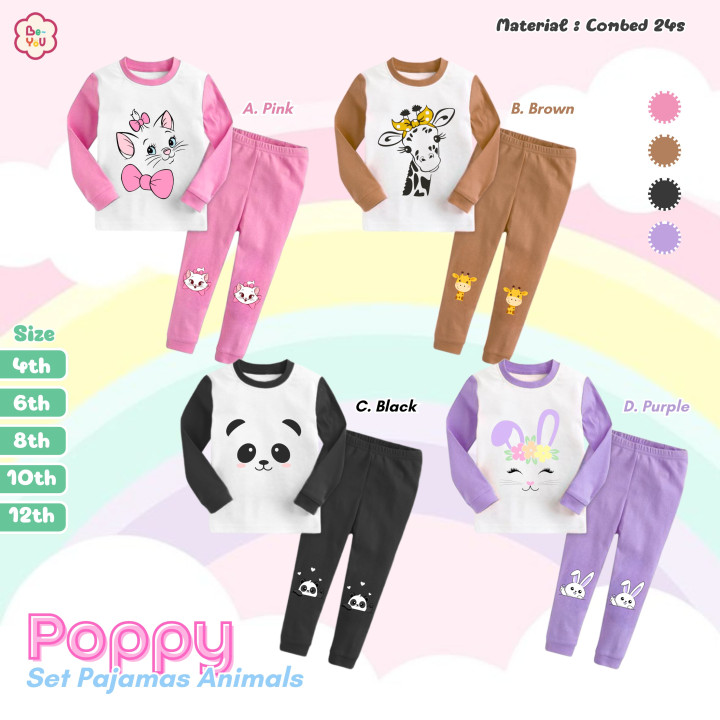 PO POPPY SET PAJAMAS ANIMAL BY BE YOU