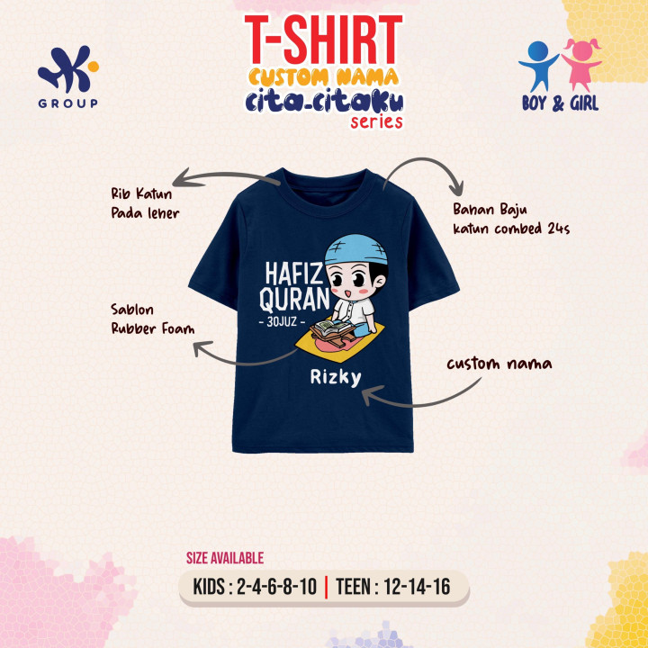  PO T-SHIRT CUSTOM NAMA CITA-CITAKU SERIES BY HK GROUP