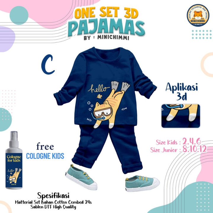 PO ONE SET 3D PAJAMAS MINICHIMMI