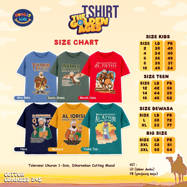 PO T-SHIRT THE GOLDEN AGES SERIES (DEWASA & BIG SIZE) BY HONESTKIDS
