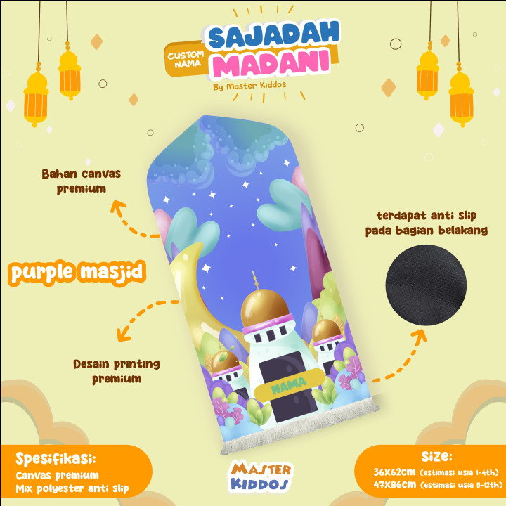 PO SAJADAH MADANI CUSTOM NAMA (KIDS) BY MASTER KIDDOS
