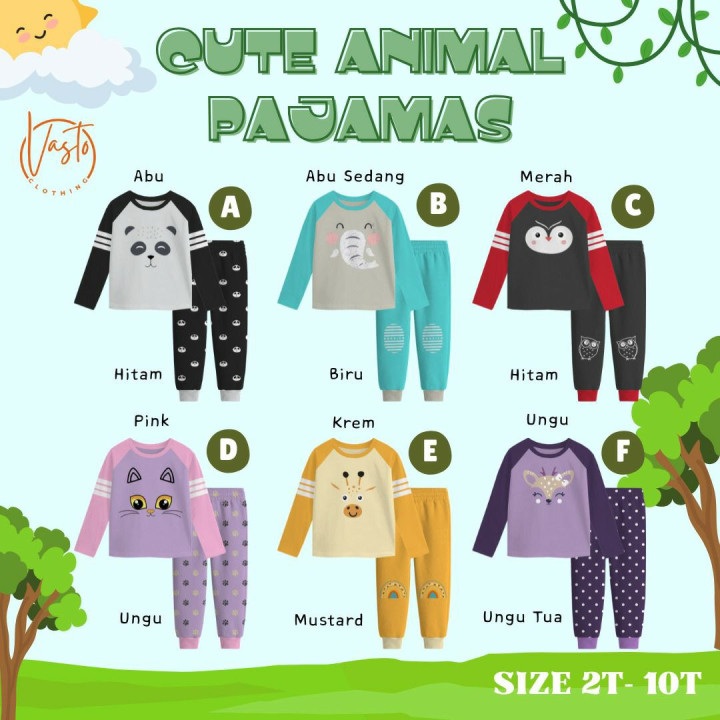 PO CUTE ANIMAL PAJAMAS BY VASTRO CLOTHING