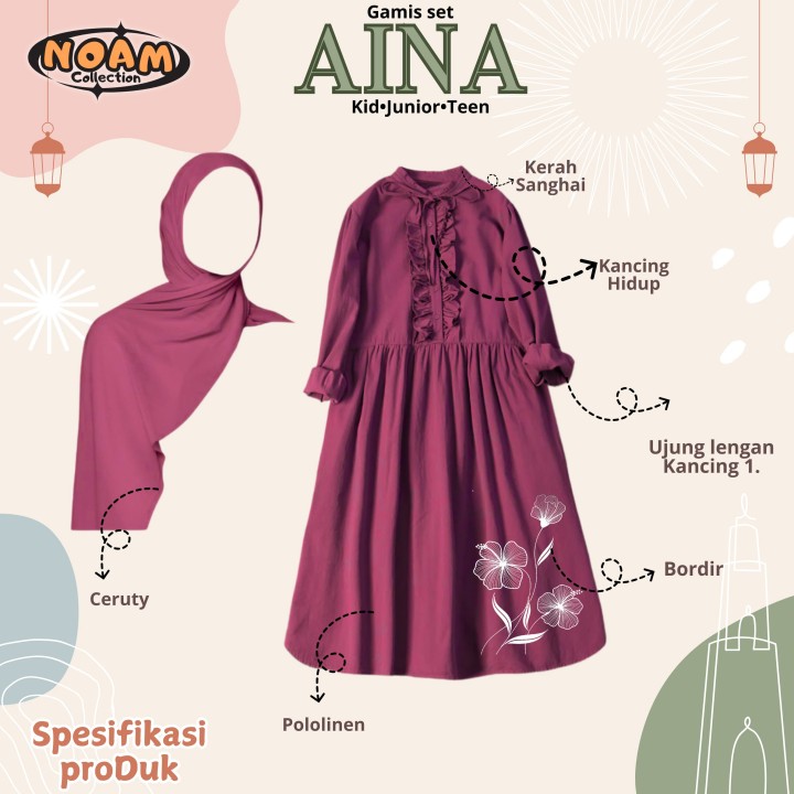 PO AINA SET GAMIS (KIDS) BY NOAM