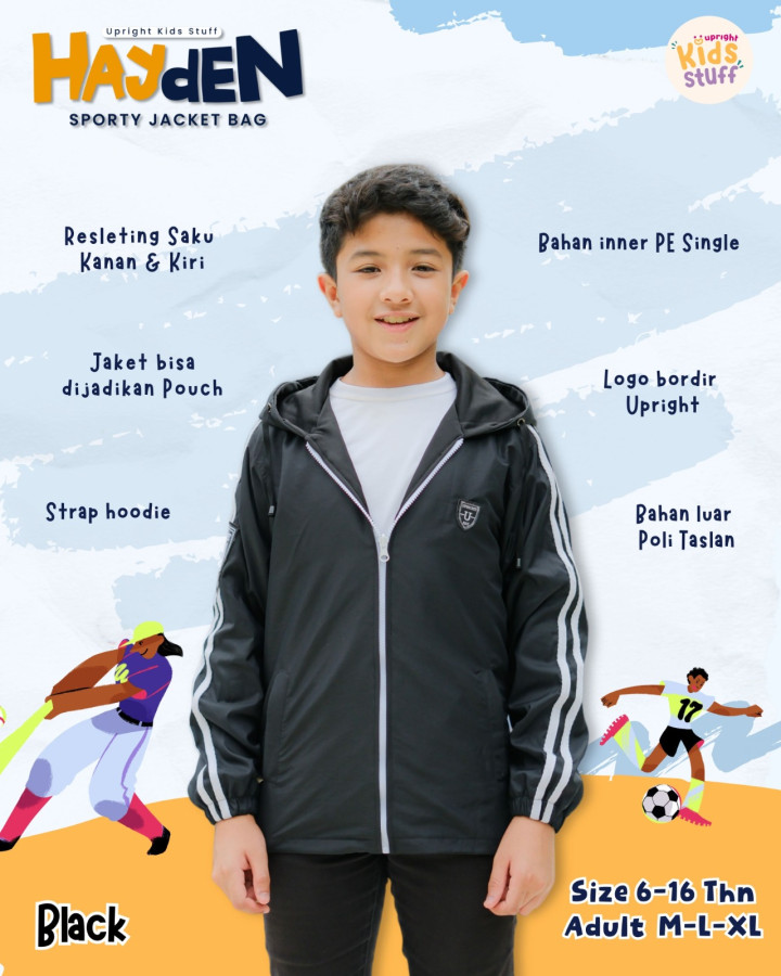 PO TEEN & ADULT HAYDEN SPORTY JACKET BY UPRIGHT BAG BY UPRIGHT