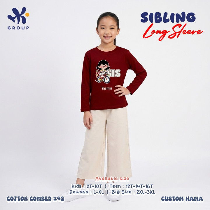 PO SIBLING TSHIRT CUSTOM NAME LENGAN PANJANG BY HK GROUP