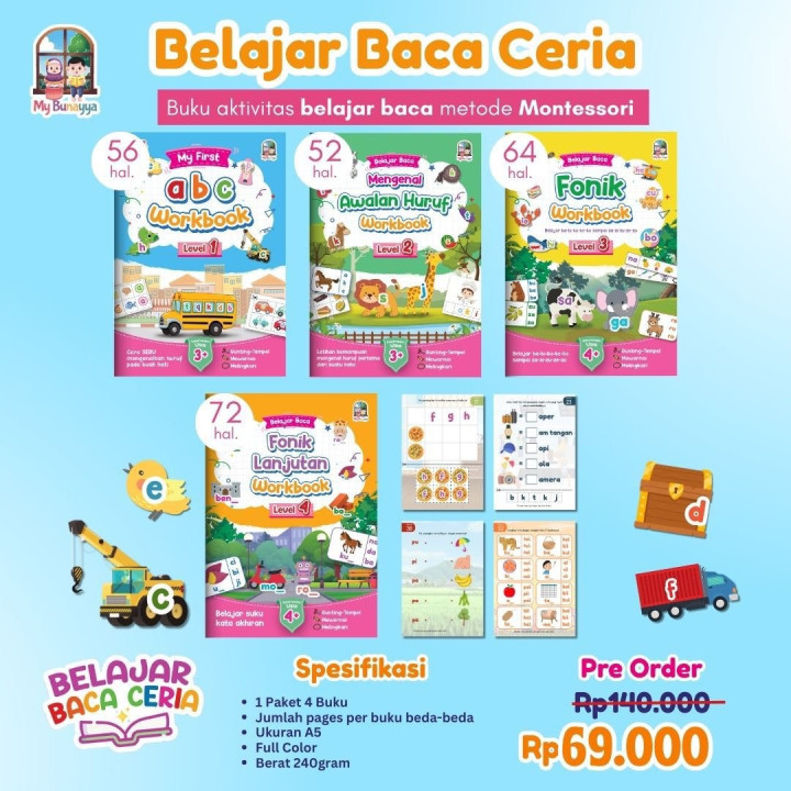 PO ACTIVITY PACK BELAJAR BACA CERIA BATCH 2 BY MY BUNAYYA