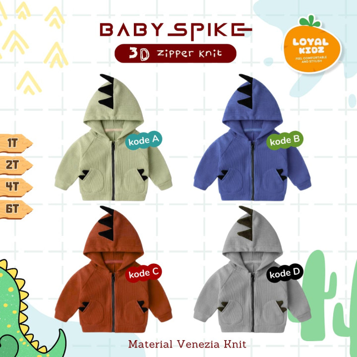 PO BABY SPIKE 3D ZIPPER KNIT BY LOYAL KIDS