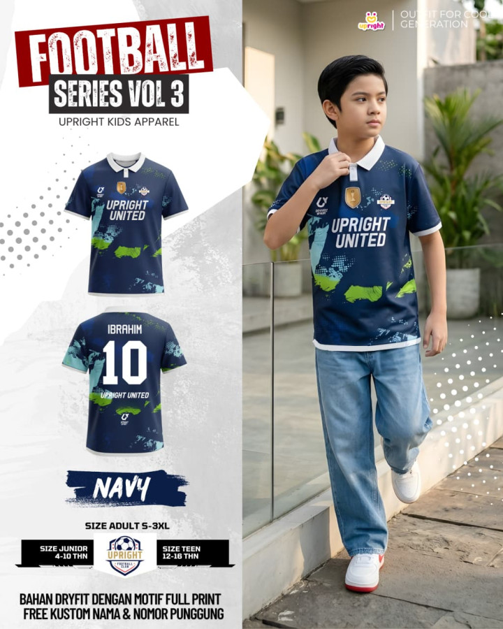 PO FOOTBALL SERIES TSHIRT VOL 3 CUSTOM NAME DAN NO PUNGGUNG BY UPRIGHT