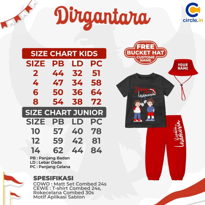 PO DIRGANTARA FREE BUCKET HAT CUSTOME NAME BY CIRCLE.INN