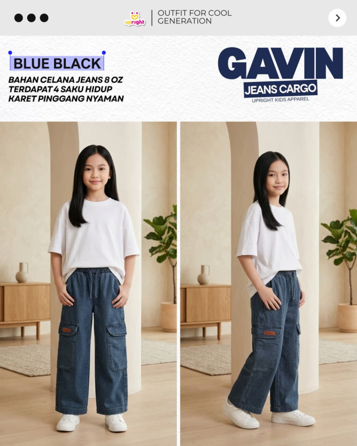 PO GAVIN JEANS CARGO BY UPRIGHT
