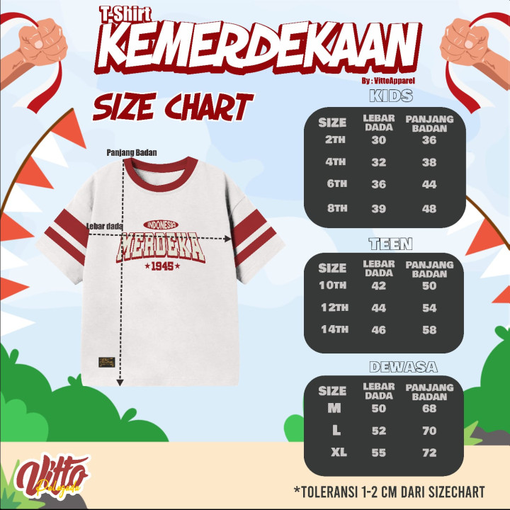 PO T-SHIRT KEMERDEKAAN (DEWASA) BY VITTO PALUGADA