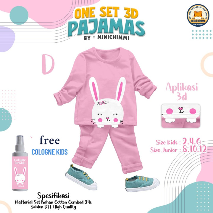 PO ONE SET 3D PAJAMAS MINICHIMMI