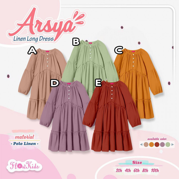 ARSYA LINEN LONG DRESS BY FLOW KIDS