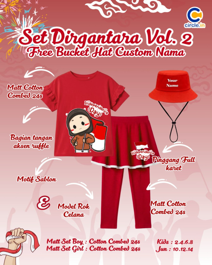 PO SET DIRGANTARA FREE BUCKET HAT CUSTOME NAME VOL 2 BY CIRCLE.IN