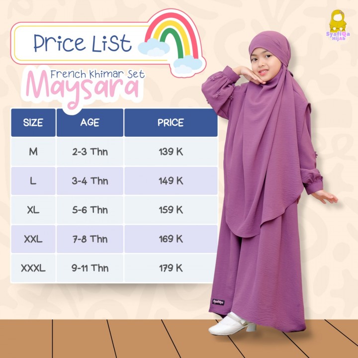 PO FRENCH KHIMAR SET MAYSARA V SHAPE HIJAB BY SYAFIQA