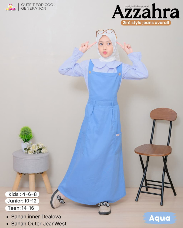 PO AZZAHRA 2IN1 STYLE JEANS OVERALL BY UPRIGHT