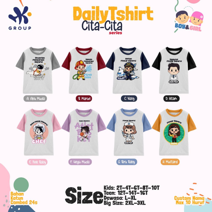 PO DAILY SUIT TSHIRT CUSTOM NAMA CITA-CITA SERIES HK GRUP