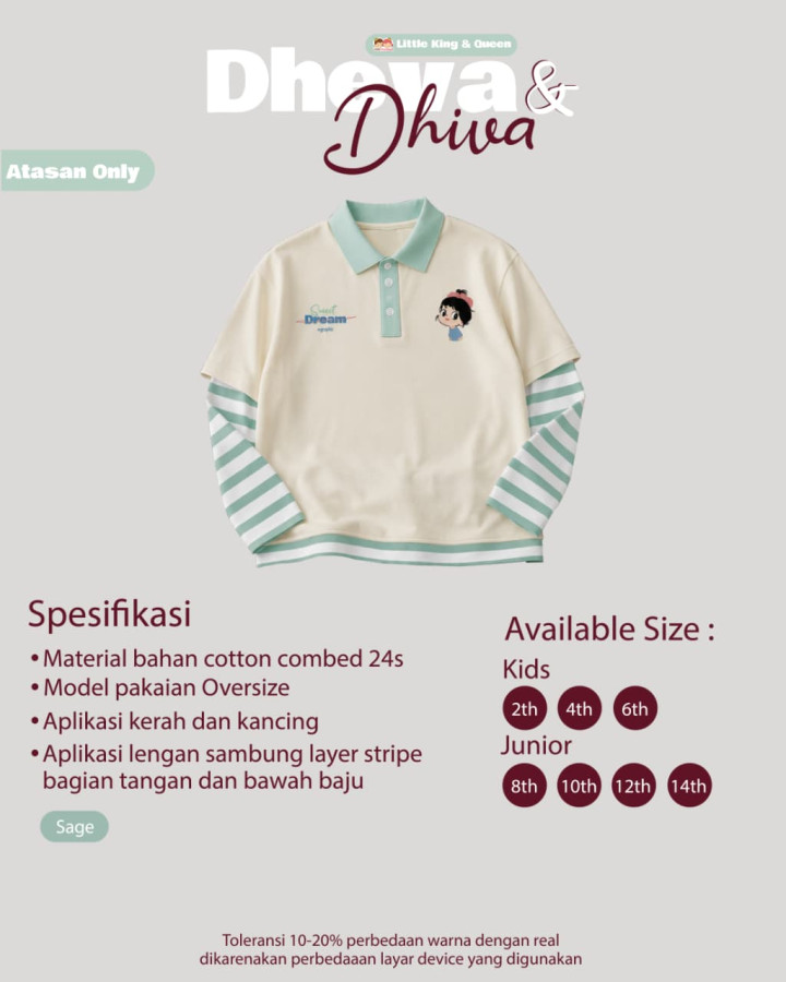 PO DHEVA & DHIVA T-SHIRT ONLY BY LITTLE KING & QUEEN