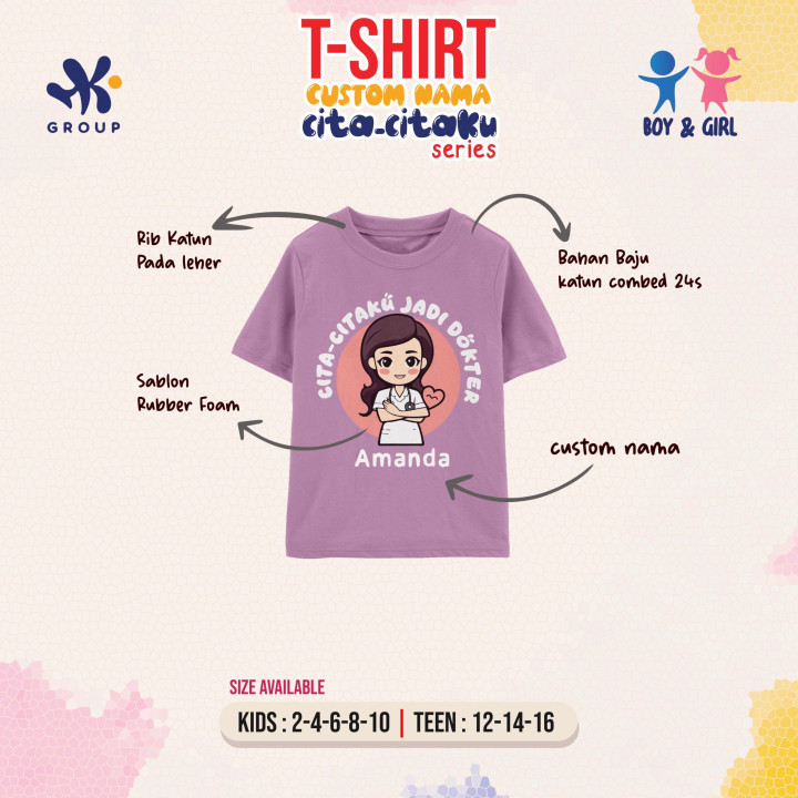  PO T-SHIRT CUSTOM NAMA CITA-CITAKU SERIES BY HK GROUP