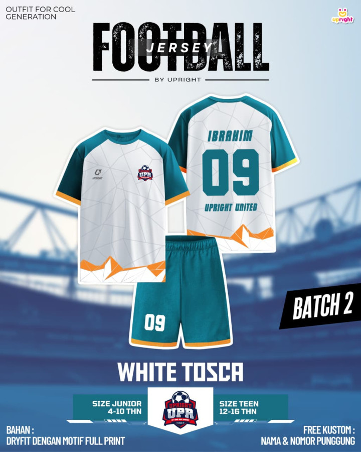 BATCH 2 JERSEY FOOTBAAL TSHIRT CUSTOM NAME DAN NOMOR PUNGGUNG BY UPRIGHT