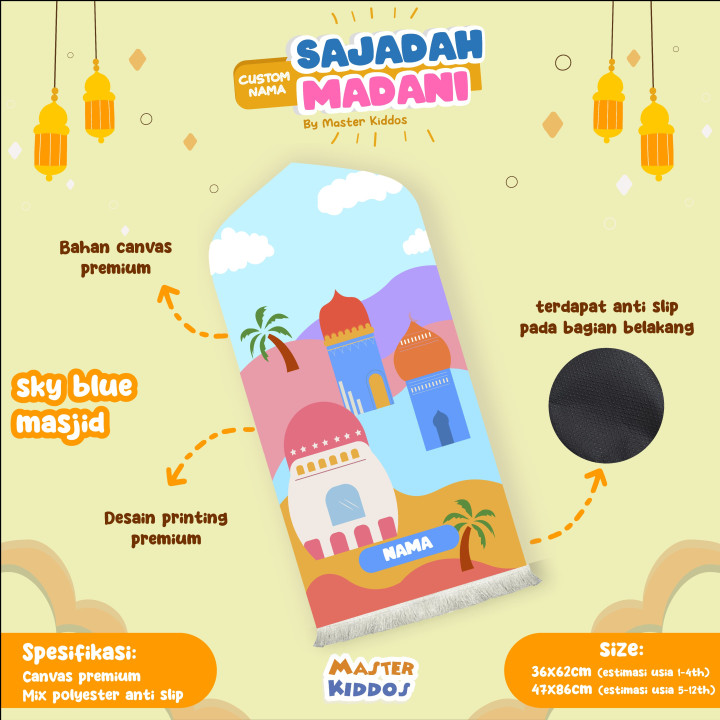 PO SAJADAH MADANI CUSTOM NAMA (KIDS) BY MASTER KIDDOS