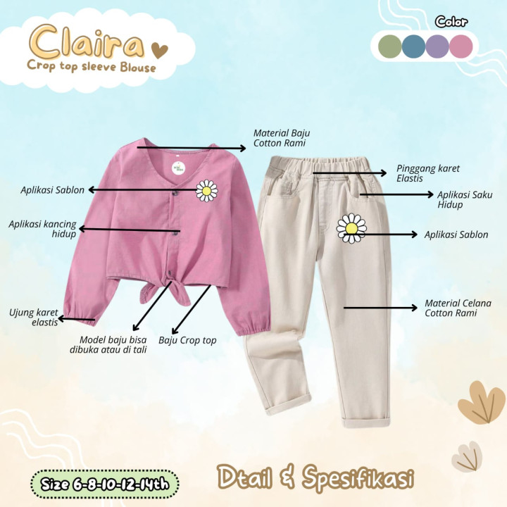 PO CLAIRA CROP TOP SLEVE BLOUSE BY MINIMINE