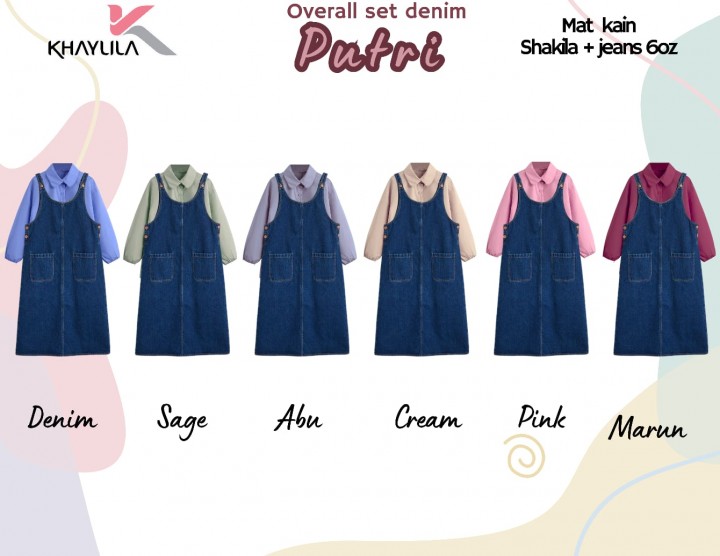 OVERALL SET DENIM PUTRI DEWASA BY KHAYLILA