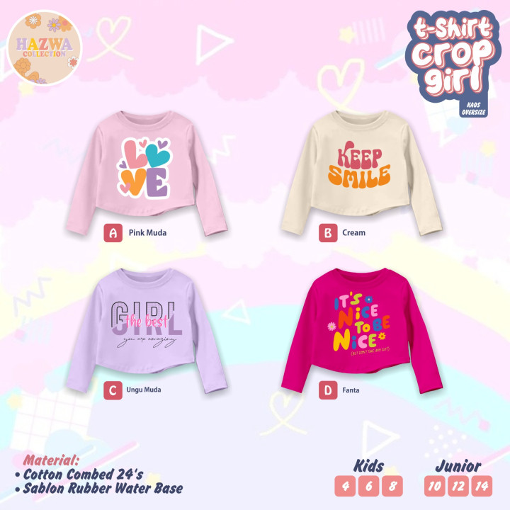 PO T-SHIRT CROP GIRL BY HAZWA