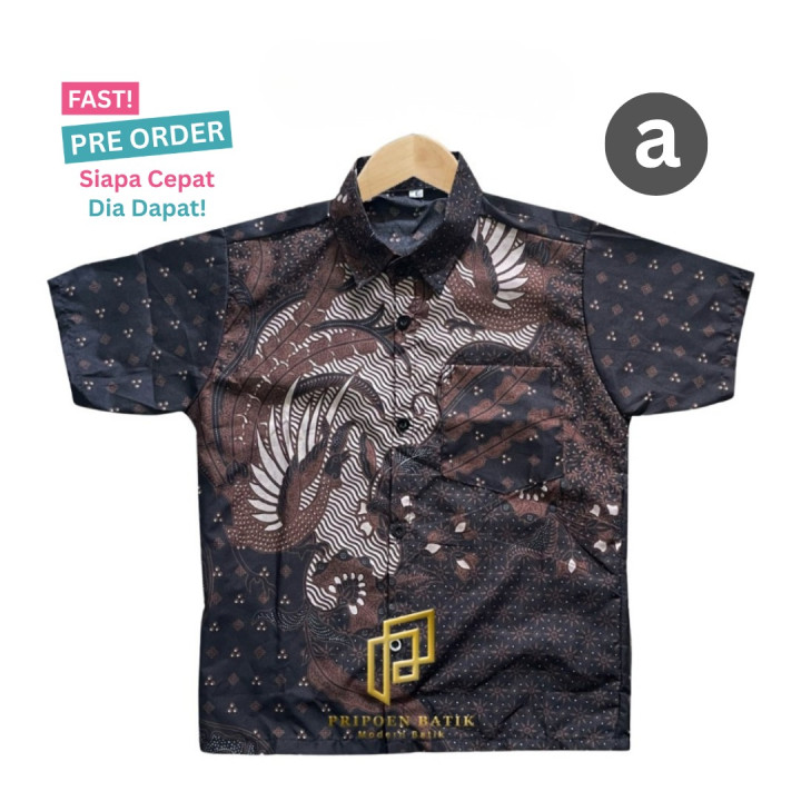 FAST PO AZKA KEMEJA BATIK PENDEK ANAK 
