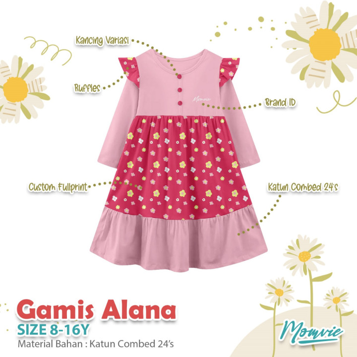 READY STOK GAMIS ALANA BY MOMVIE