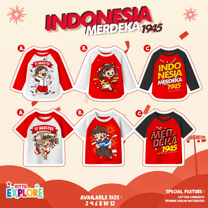 PO T-SHIRT INDONESIA MERDEKA BY VITTO EXPLORE