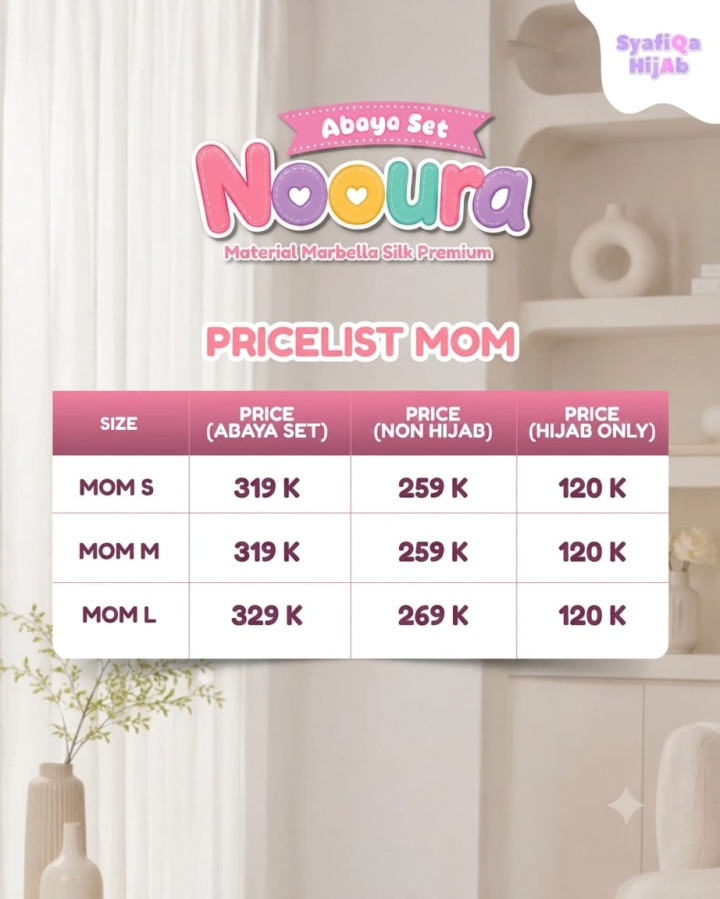 PO ABAYA SET NOURA BY SYAFIQA HIJAB