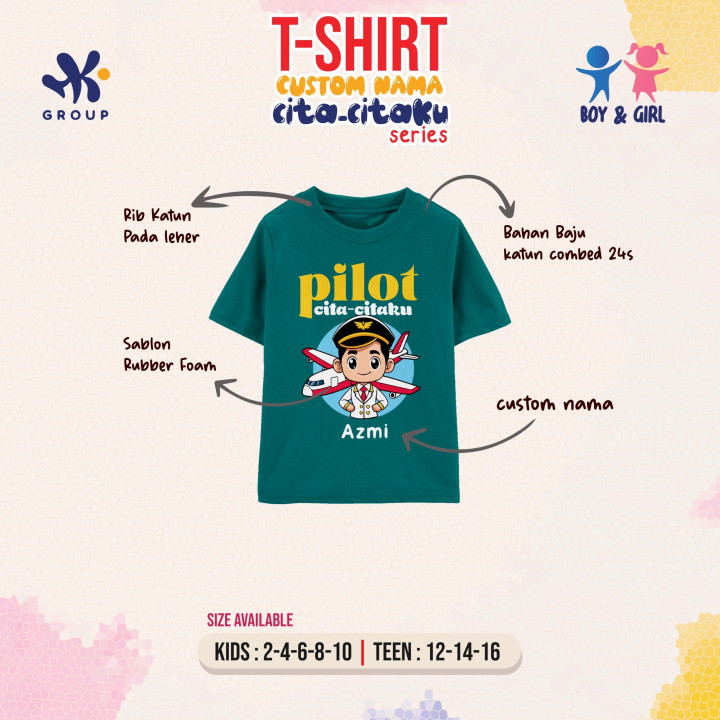 PO T-SHIRT CUSTOM NAMA CITA-CITAKU SERIES BY HK GROUP