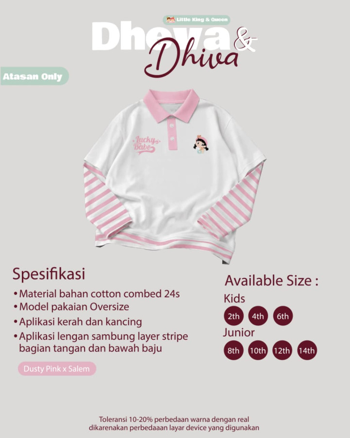 PO DHEVA & DHIVA T-SHIRT ONLY BY LITTLE KING & QUEEN