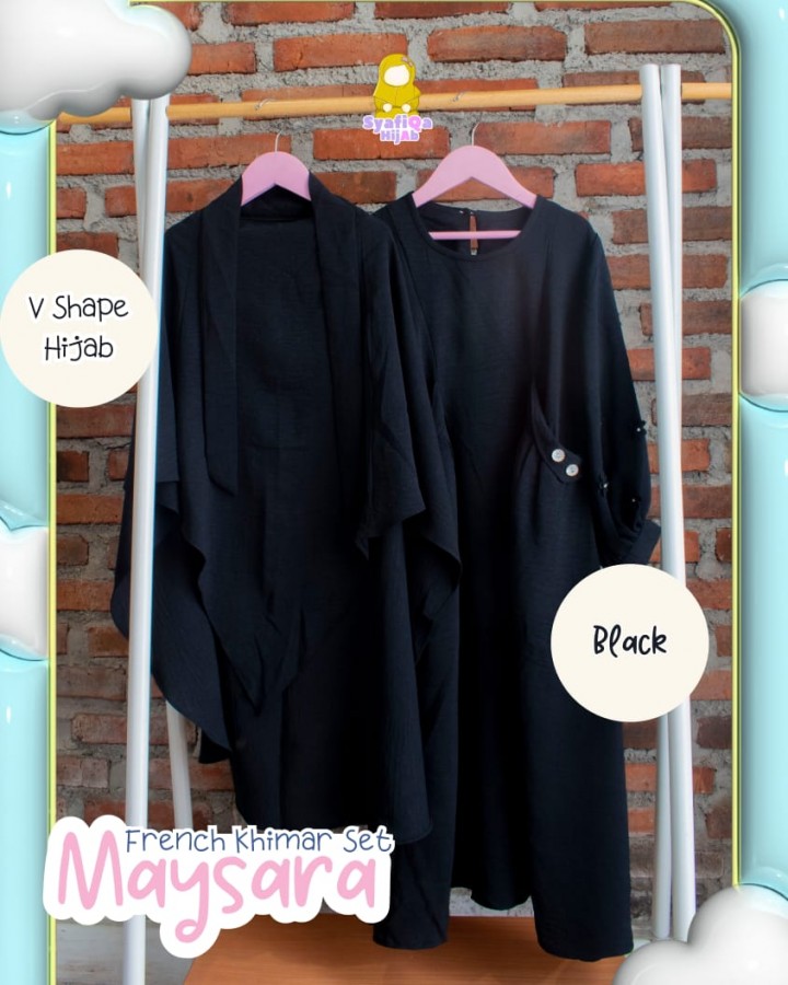 PO FRENCH KHIMAR SET MAYSARA V SHAPE HIJAB BY SYAFIQA