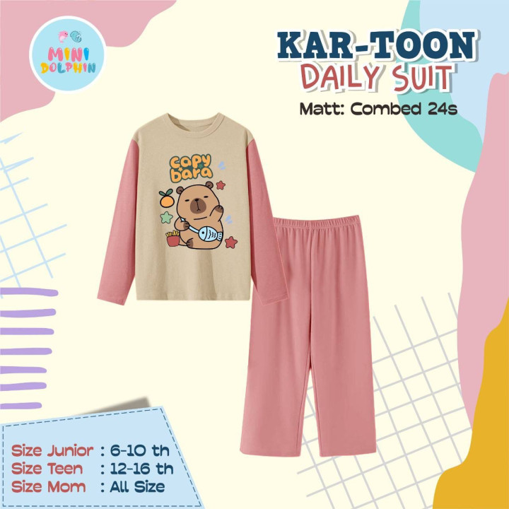 PO KARTOON DAILY SUIT PANJANG (JUN TEEN) BY MINI DOLPHIN
