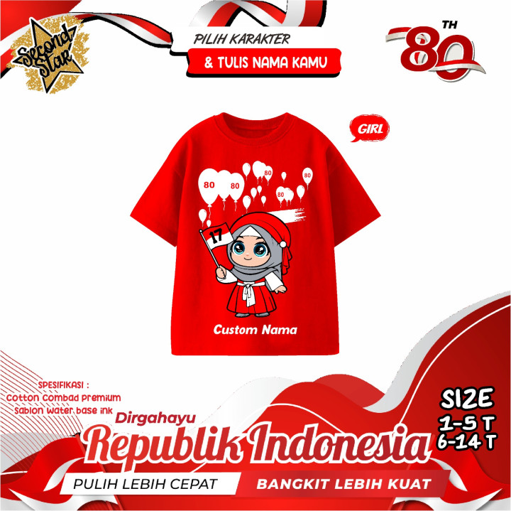 PO KAOS DIRGAHAYU INDONESIA (NON CUSTOM) BY SECOND STAR