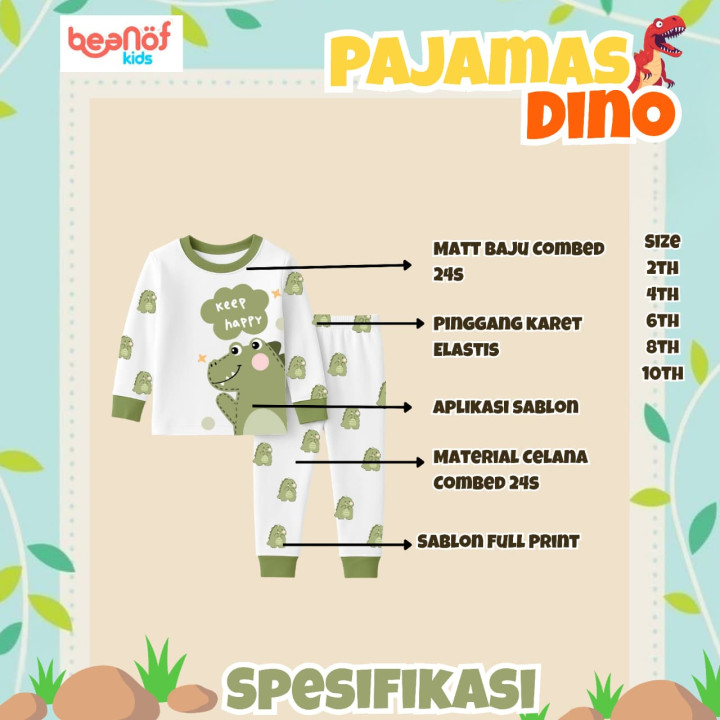PO PAJAMAS DINO BY BEANOFKIDS