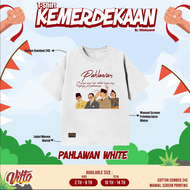 PO T-SHIRT KEMERDEKAAN (KIDS & TEEN) BY VITTO PALUGADA