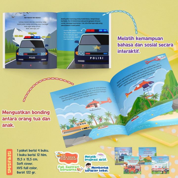 PO PAKET 4 BUKU ENSIKLOPEDIA SI KECIL SERI KENDARAAN DARURAT