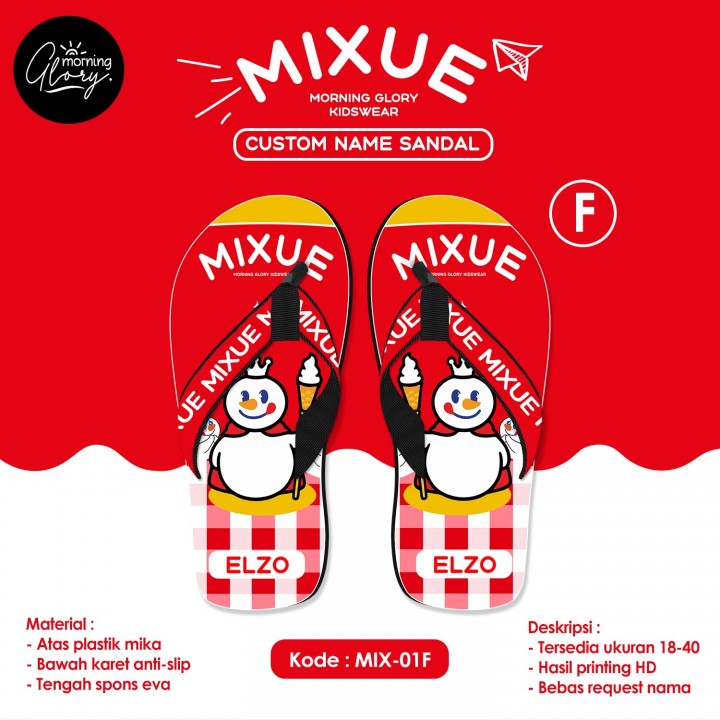 PO CUSTOM SANDAL KARAKTER MIXUE